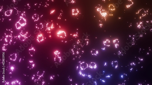 3d render, red blue yellow purple light background, metaverse, 3d-background-abstract, connection between lines and surfaces