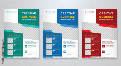 set of business flyer template with minimalist layout and modern style use for promotion kit and product publication