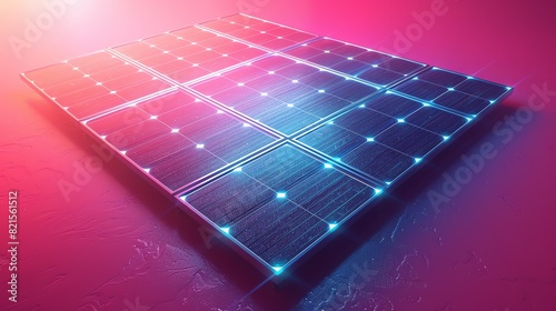 Solar cell flat design top view futuristic theme cartoon drawing colored pastel,