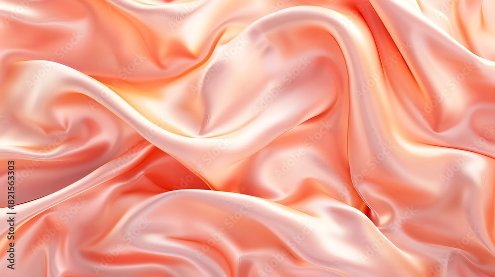 3d render of beautiful elegant peach color silk fabric with waves, abstract background 3d render of beautiful elegant peach color silk fabric with waves, abstract background