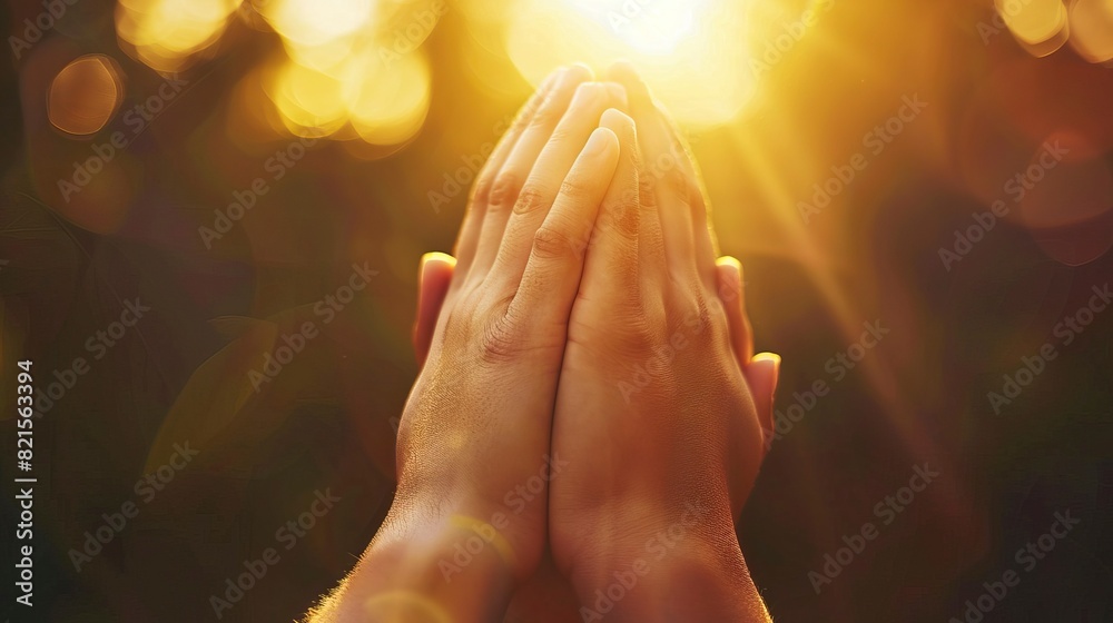 Christian life crisis prayer to god, Hands together praying Stock Photo ...