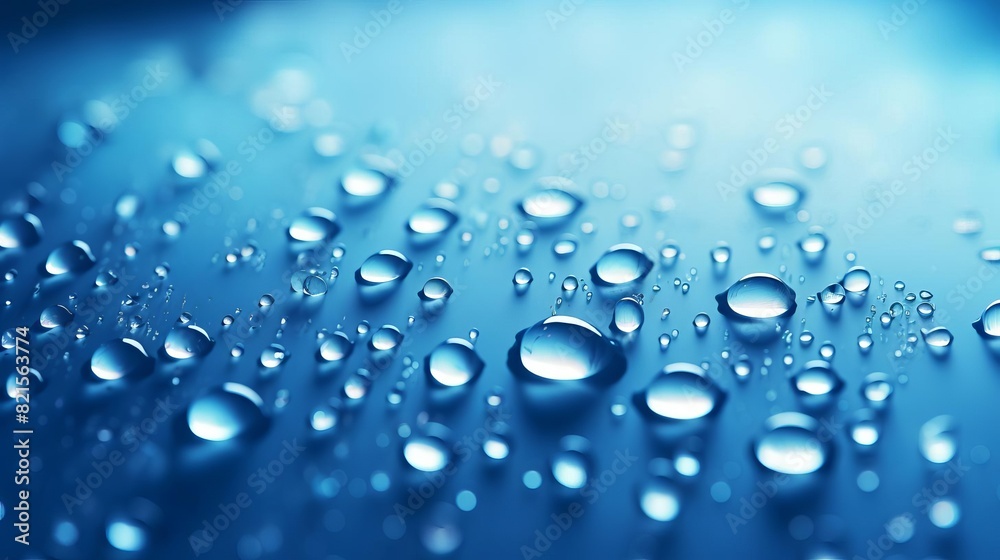 Close-up image of water droplets on a smooth surface, showcasing the beauty of water and offering a refreshing, natural background.