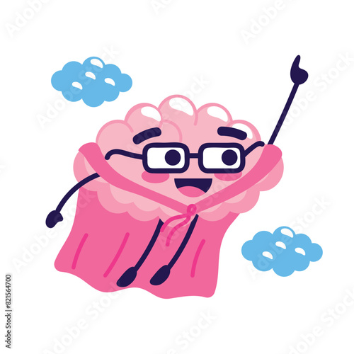 brain super hero with cape