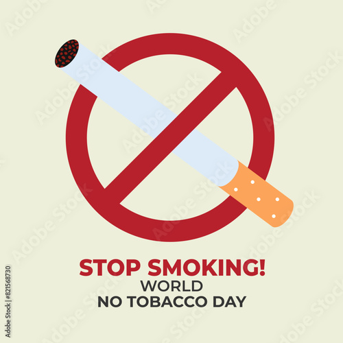 No smoking sign banner. No tobacco day concept. Vector illustration