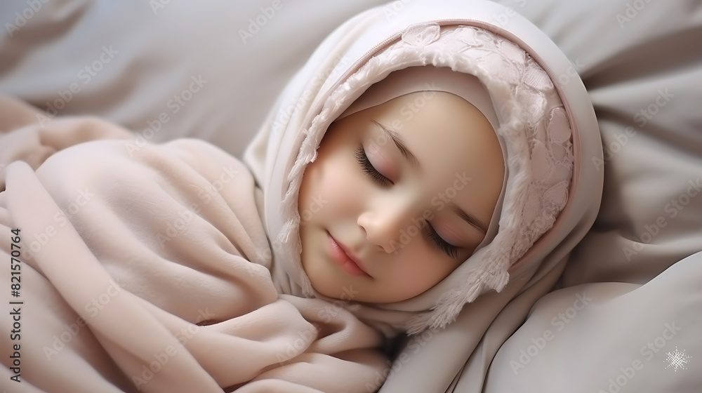 a cute cute cute Muslim little girl sleeping a cute cute cute Muslim little girl sleeping