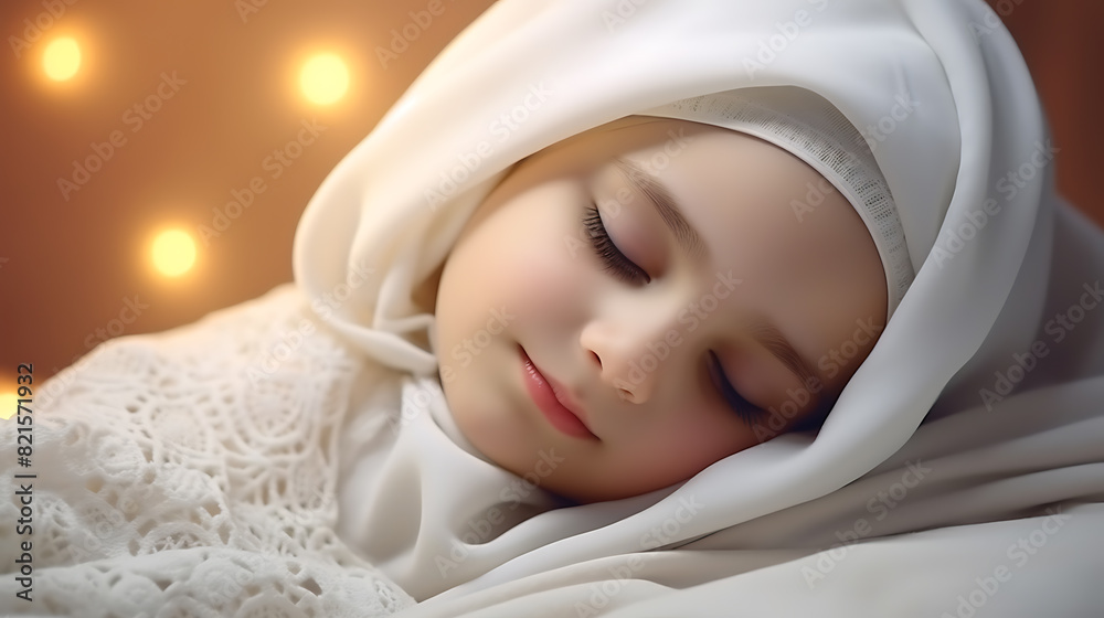 a cute cute cute Muslim little girl sleeping a cute cute cute Muslim little girl sleeping
