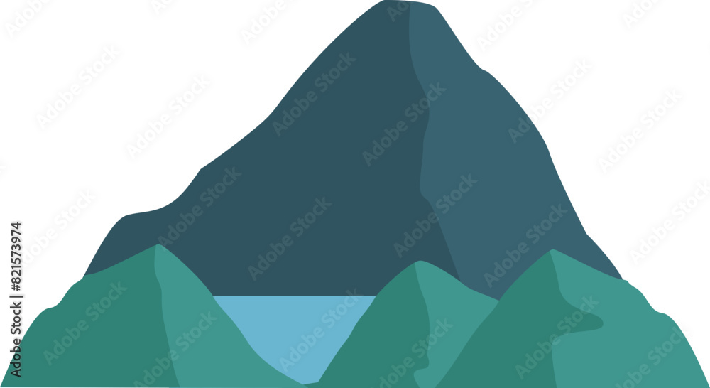 Mountain View Vector Element