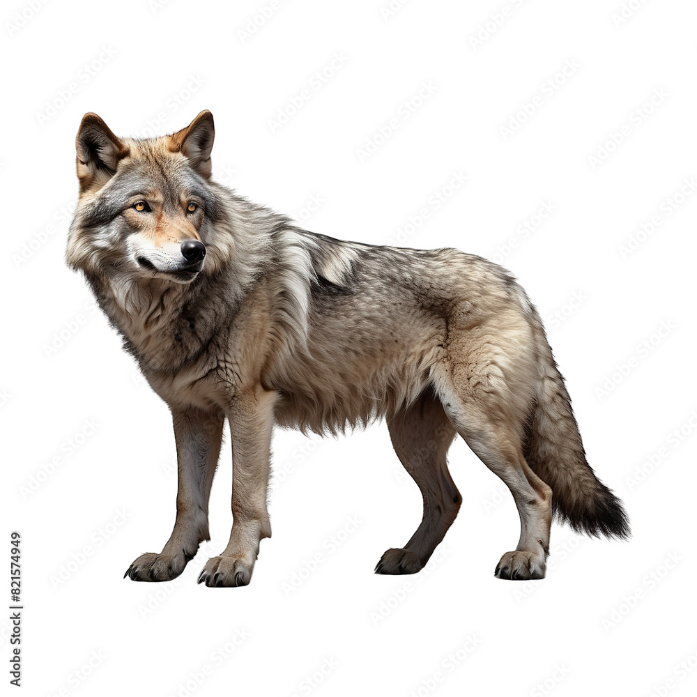Wild wolf Isolated on transparent background PNG Generative AI Wild wolf Isolated on transparent background PNG Generative AI