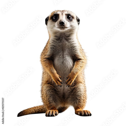 Standing Meerkat Isolated on transparent background PNG Generative AI
