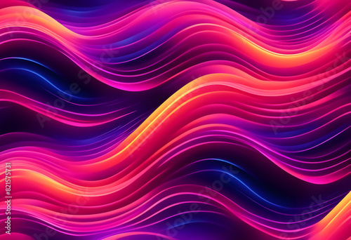 A vibrant abstract background featuring flowing, wavy lines in shades of pink, purple, orange, and blue. The design is dynamic and energetic, with a sense of movement and fluidity.