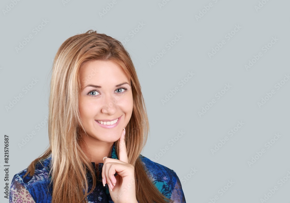 Fototapeta premium Young woman with fresh beauty skin
