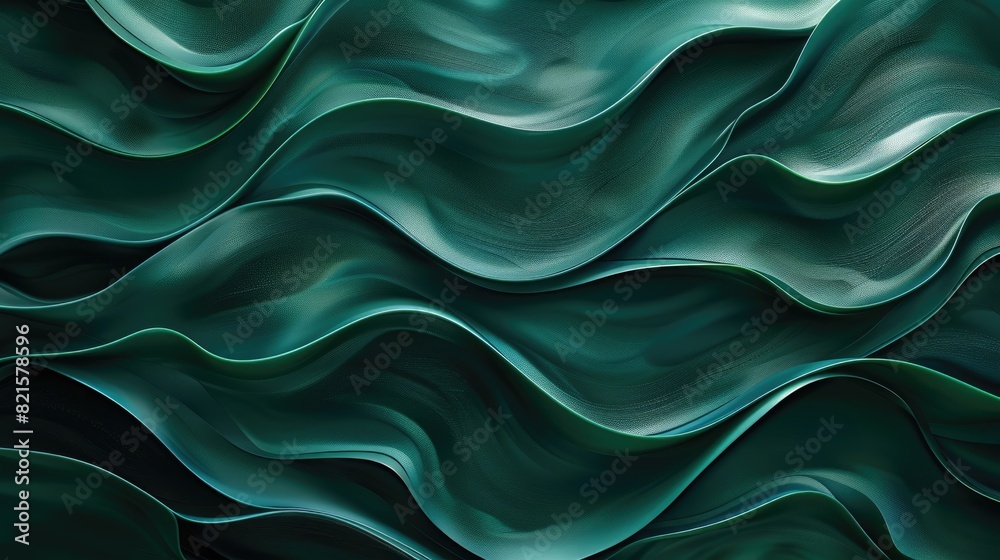 Obraz premium a pattern of emerald green waves. 