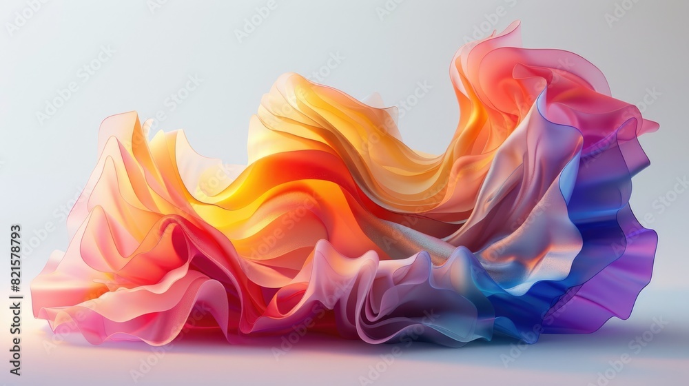 an abstract painting with a colorful gradient background