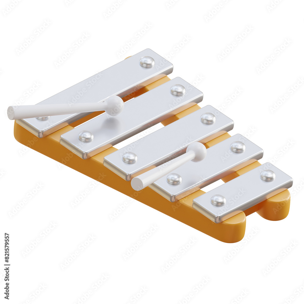 Xylophone music instrument 3d icon Xylophone music instrument 3d icon