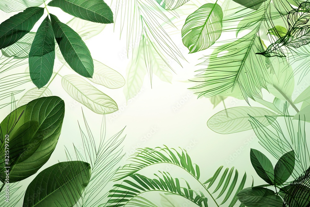 Clean design adorned with leaf line drawings - verdant aesthetics