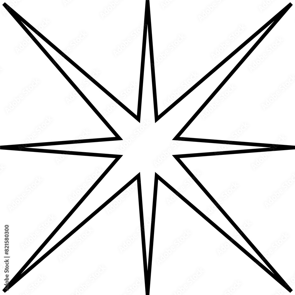 Fototapeta premium Set of star shapes. Design decoration