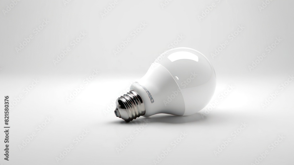 Sleek LED bulb against a white, minimalistic background with subtle lighting. Sleek LED bulb against a white, minimalistic background with subtle lighting.