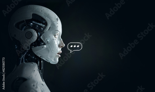 AI talks, speaks, chats. Conversational artificial intelligence model. Ai human-like voiceovers.