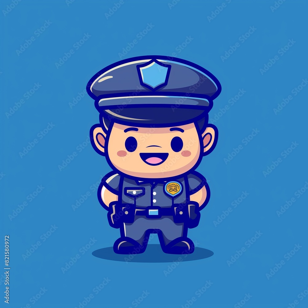 A cartoon police officer with a smile on his face generated by AI A cartoon police officer with a smile on his face generated by AI