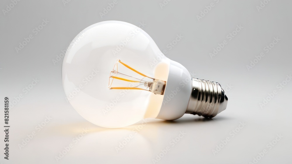 Sleek LED bulb against a white, minimalistic background with subtle lighting. Sleek LED bulb against a white, minimalistic background with subtle lighting.