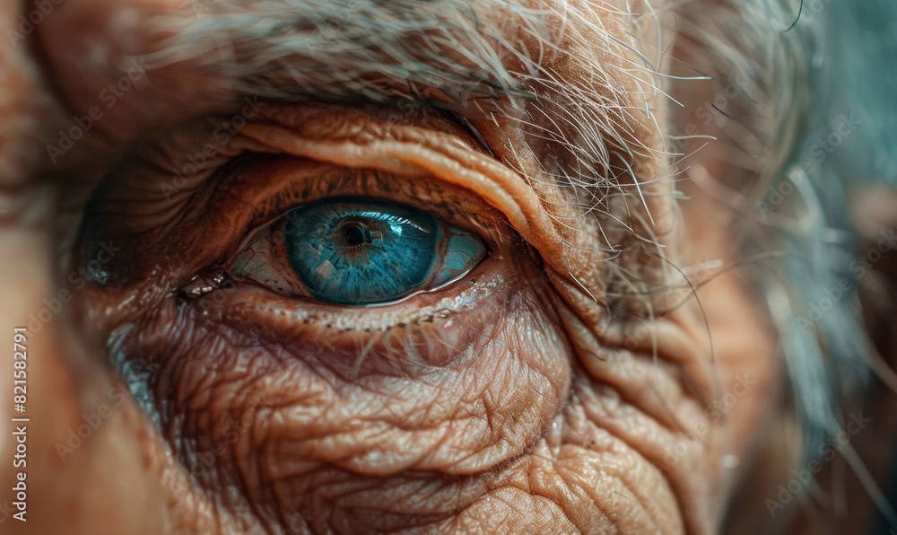 A Close-Up of an Elderly Person's Face A Close-Up of an Elderly Person's Face