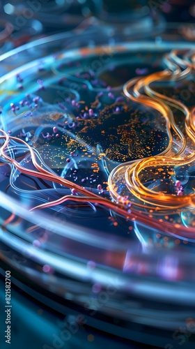 Wallpaper Mural Captivating D Rendered Petri Dish Ecosystem Reveals Vivid Bioluminescent Microorganisms Torontodigital.ca