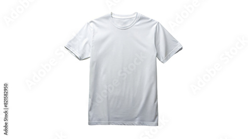 Blank white t-shirt isolated on a white background for showcasing casual wear designs