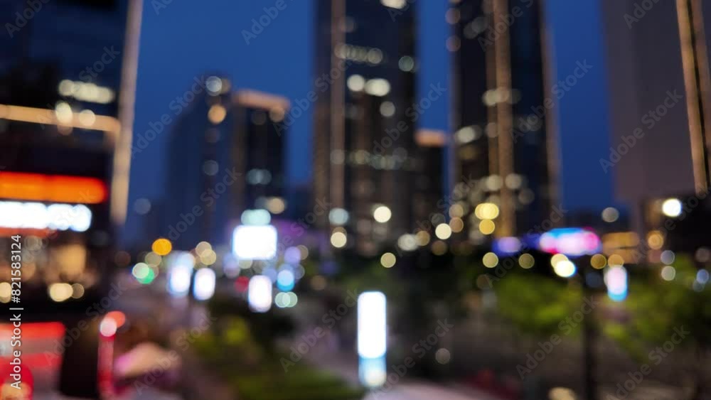 HangZhou city in bokeh at night HangZhou city in bokeh at night