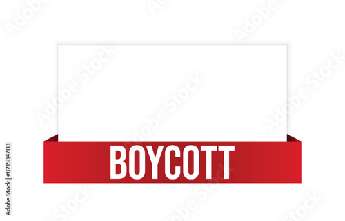 Boycott banner design. Boycott icon. Flat style vector illustration.