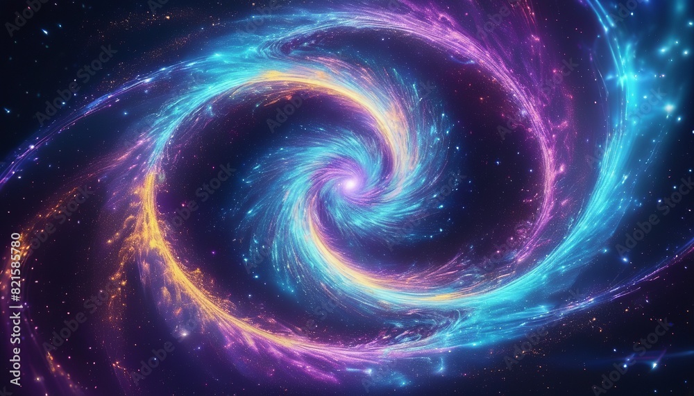 Mesmerizing Cosmic Swirl in Neon Colors Mesmerizing Cosmic Swirl in Neon Colors