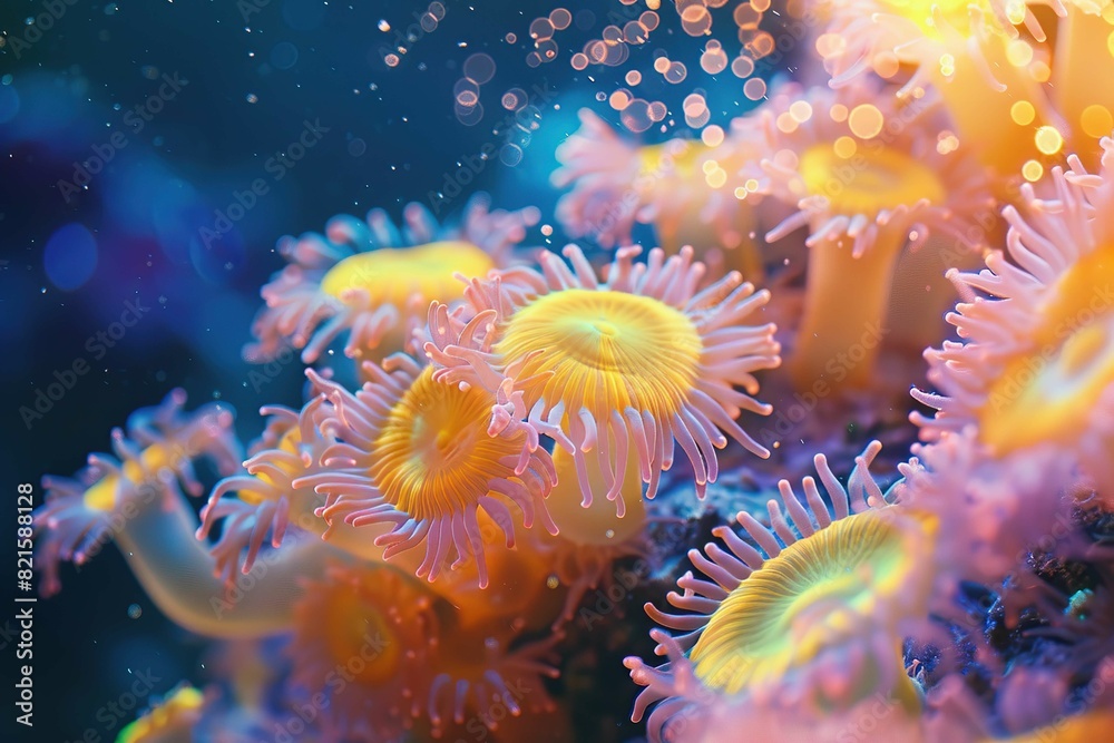 Coral polyps, space for text Coral polyps, space for text
