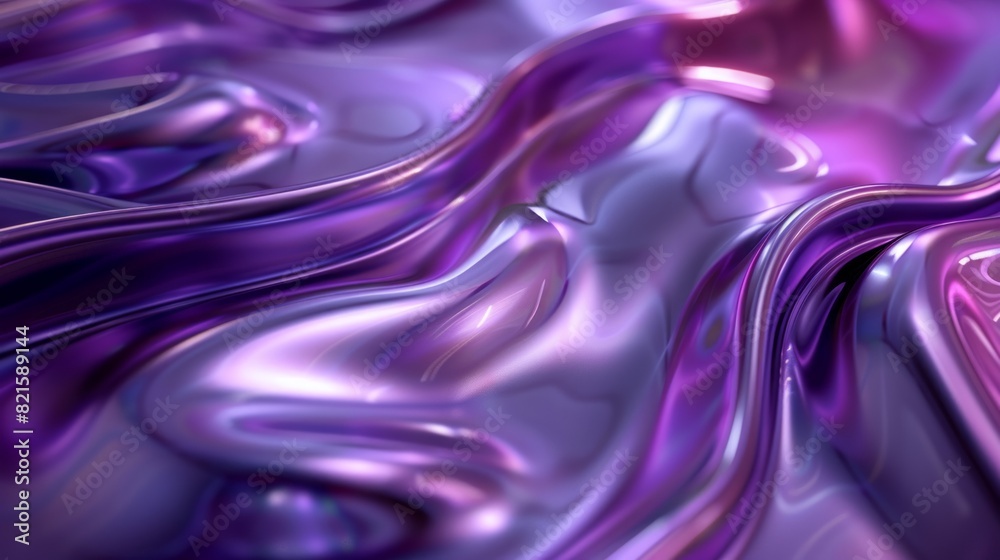 Glossy purple liquid with a smooth, reflective, and wavy surface Glossy purple liquid with a smooth, reflective, and wavy surface