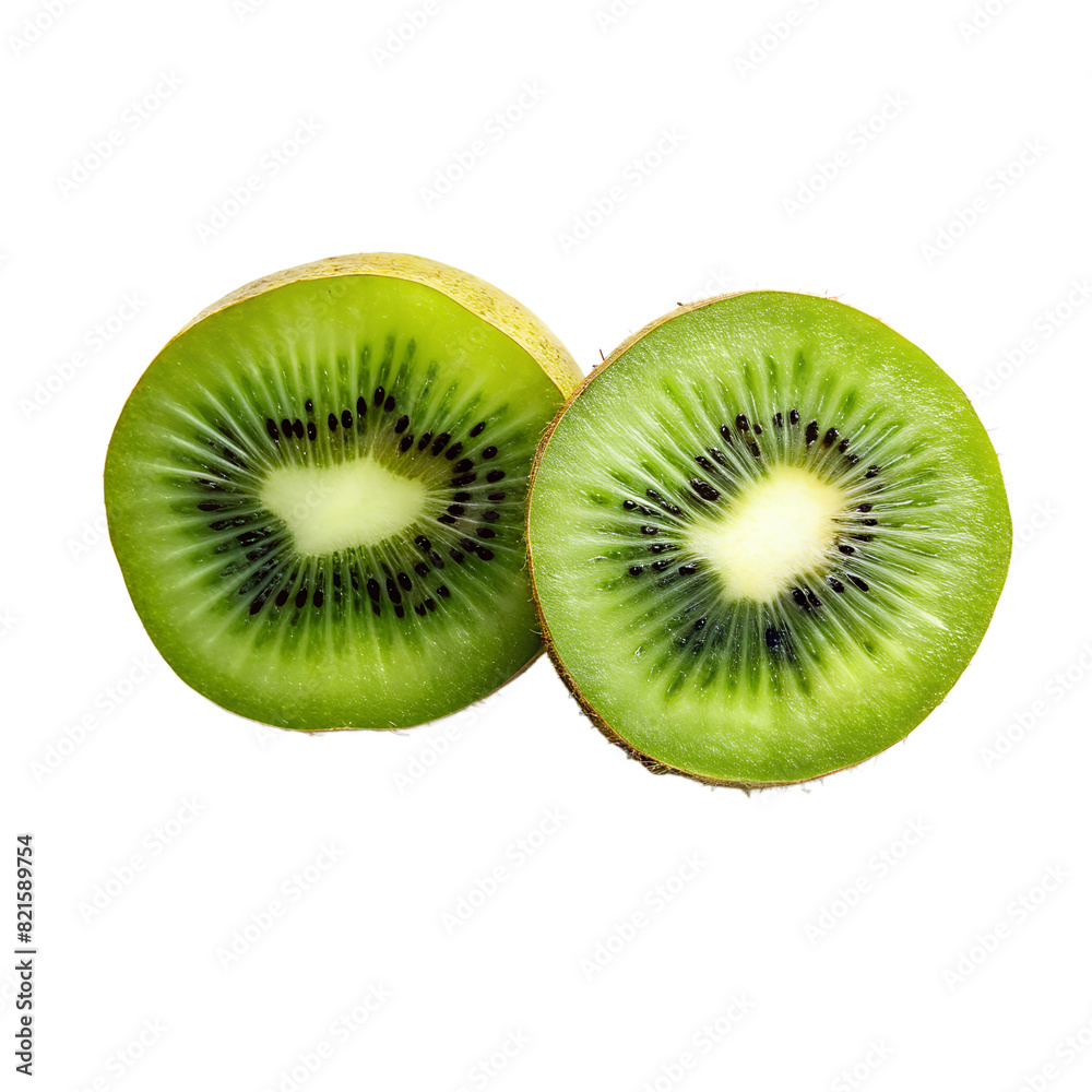 Fototapeta premium kiwi halves isolated on background