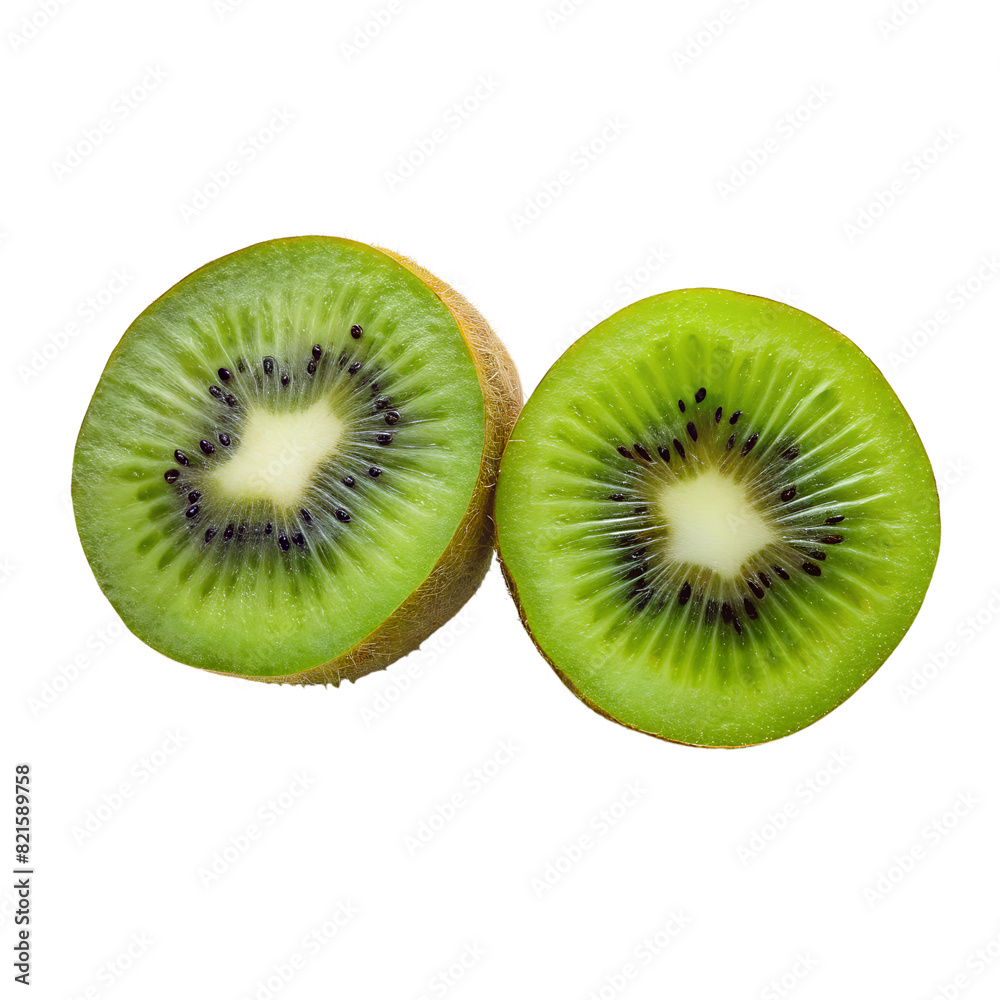 Fototapeta premium kiwi halves isolated on background