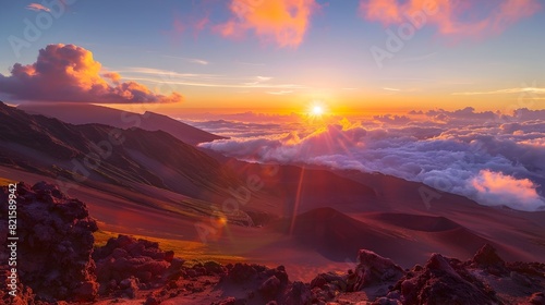 Breathtaking Sunset Over Haleakal National Park s Majestic Mountains