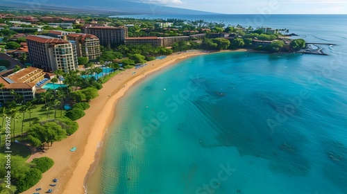 Breathtaking View of Kaanapali Beach a Serene Tropical Paradise in Maui Hawaii