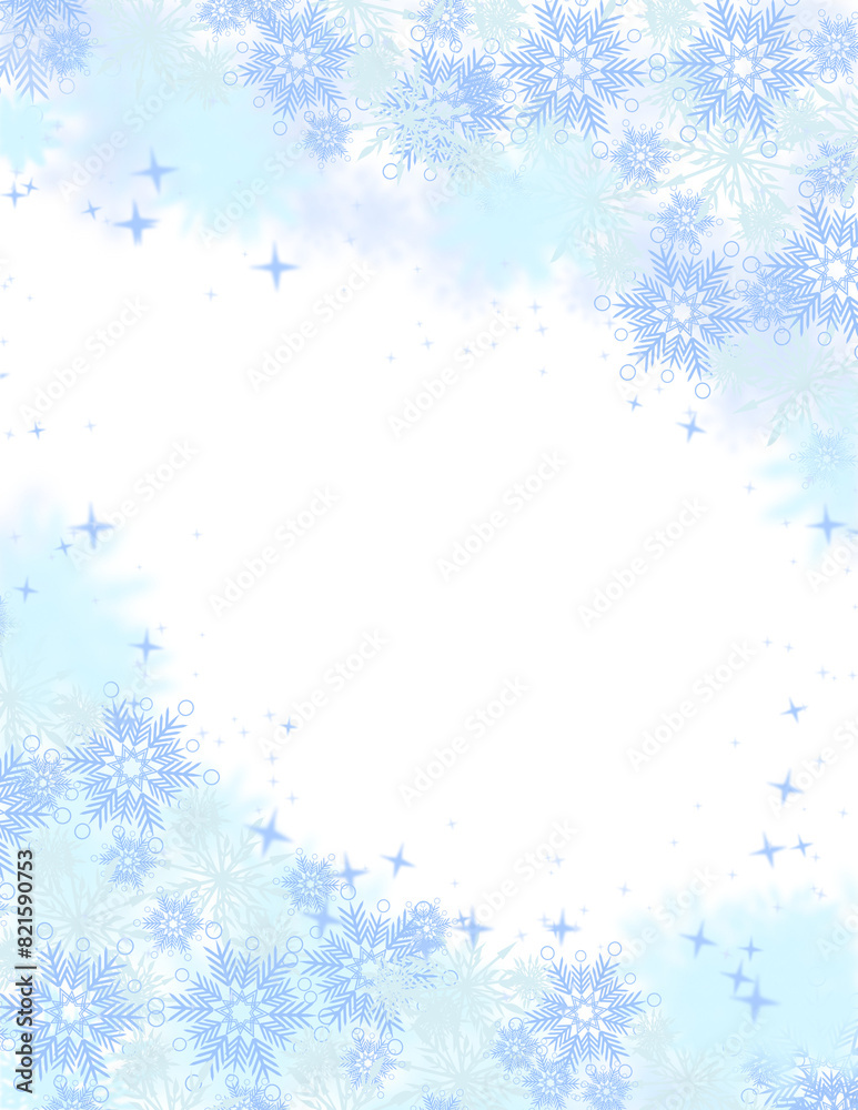 snowflakes frame, winter border, snowfall background snowflakes frame, winter border, snowfall background