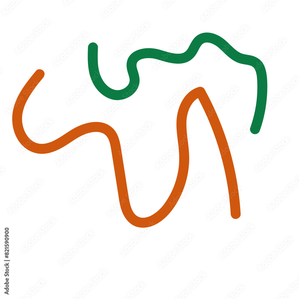Green orange squiggly lines decoration Green orange squiggly lines decoration