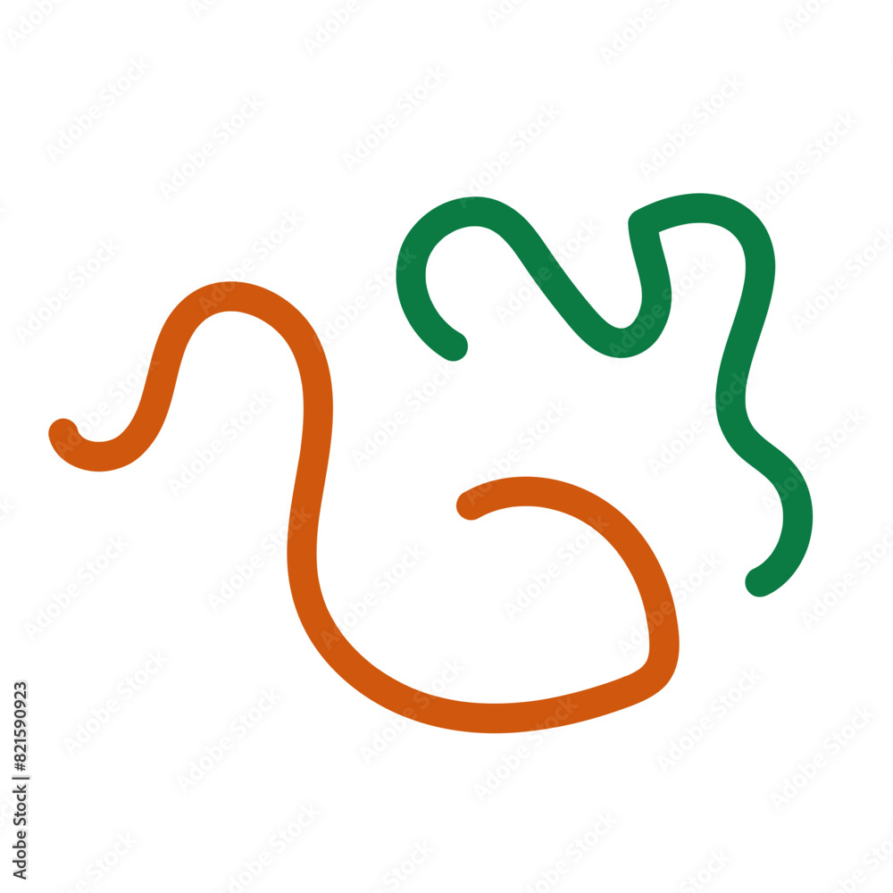 Green orange squiggly lines decoration Green orange squiggly lines decoration