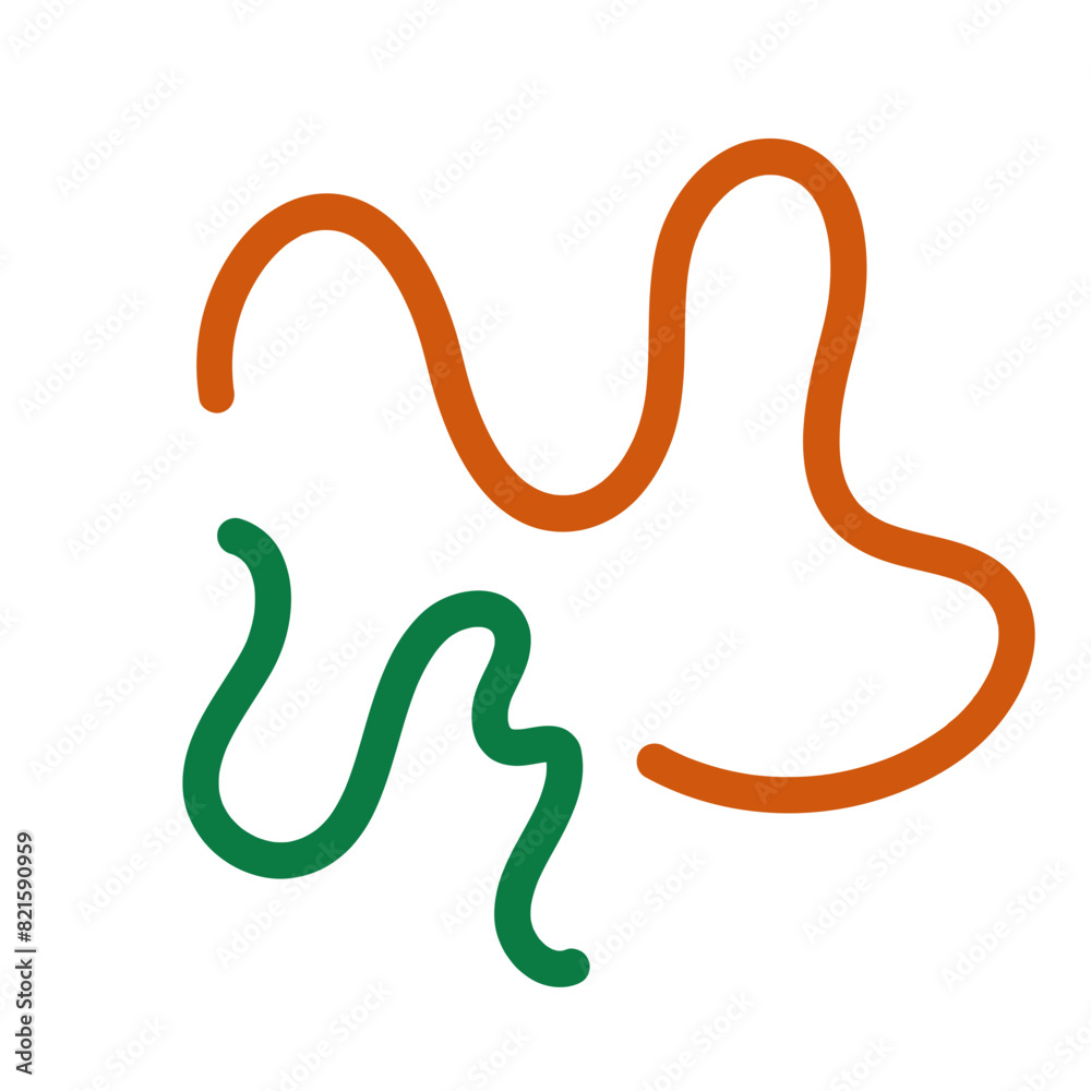 Green orange squiggly lines decoration Green orange squiggly lines decoration