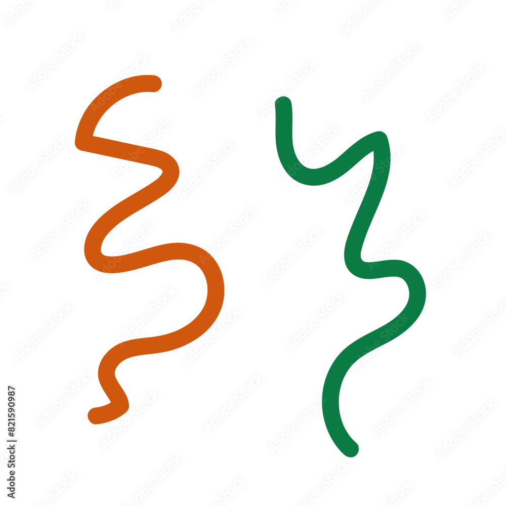 Green orange squiggly lines decoration Green orange squiggly lines decoration