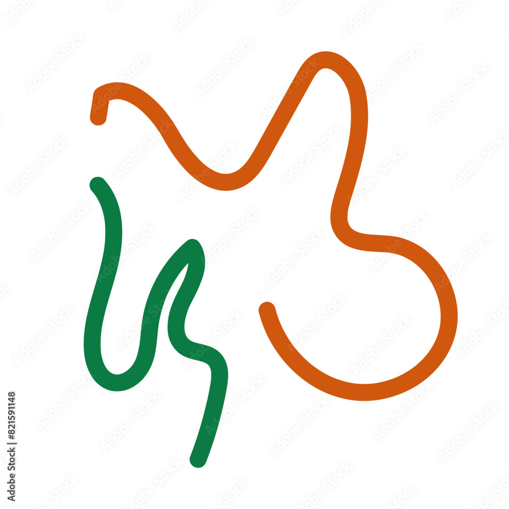 Green orange squiggly lines decoration Green orange squiggly lines decoration