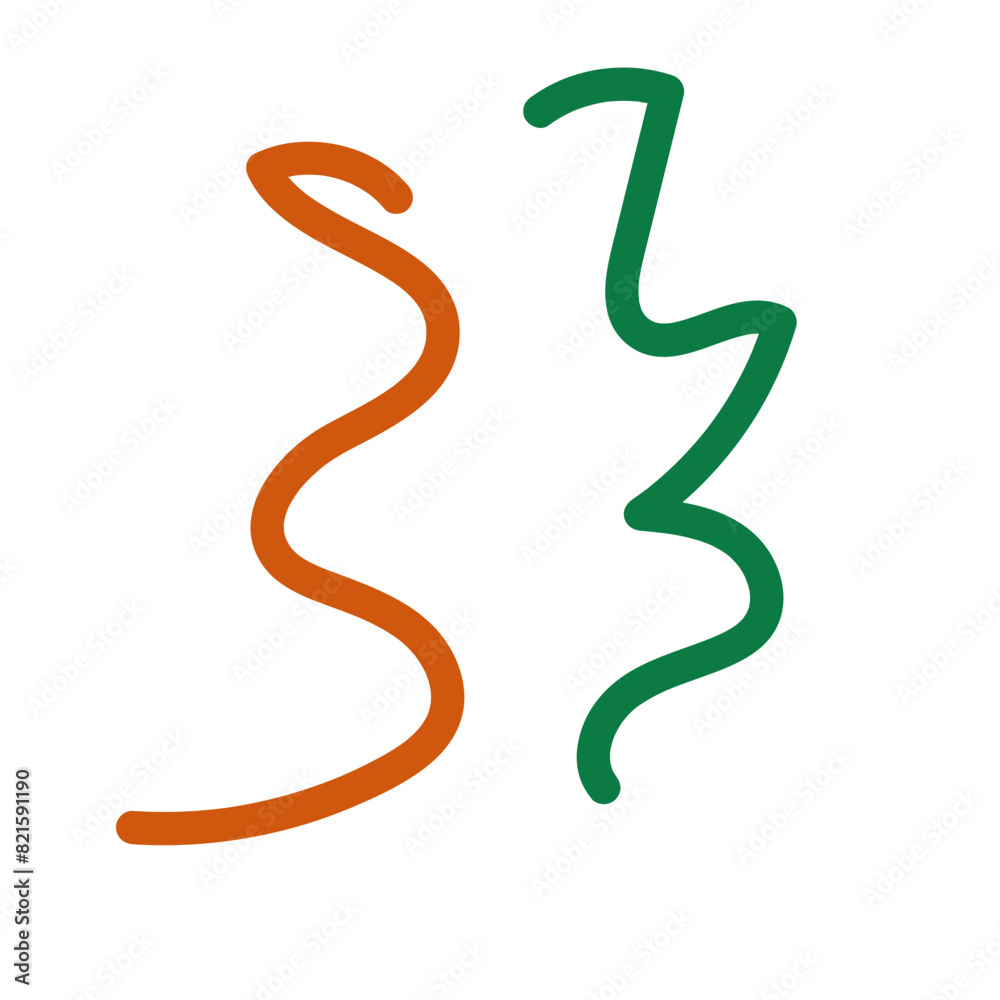 Green orange squiggly lines decoration Green orange squiggly lines decoration