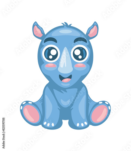 cute rhino seated