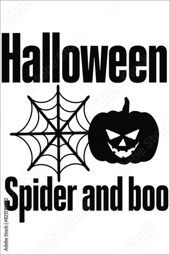 Halloween spider and boo T-shirt, Vector File