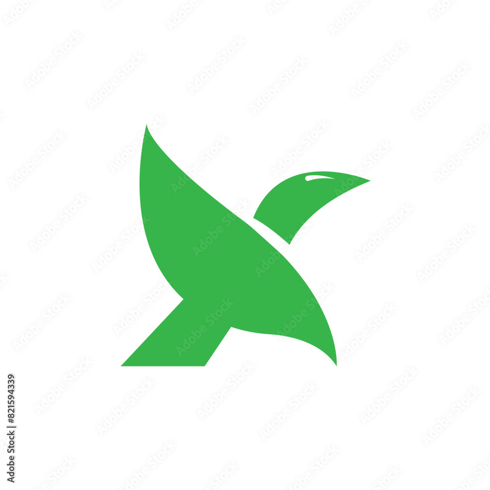 leaf bird simple logo design. leaf bird simple logo design.