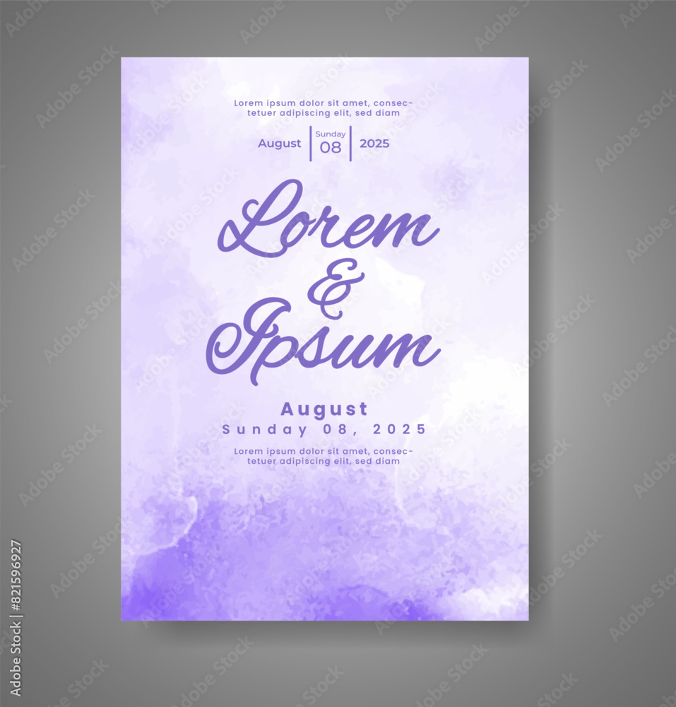 Wedding invitation with abstract watercolor background Wedding invitation with abstract watercolor background