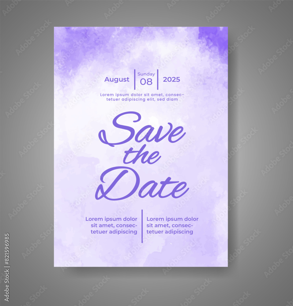 Wedding invitation with abstract watercolor background Wedding invitation with abstract watercolor background