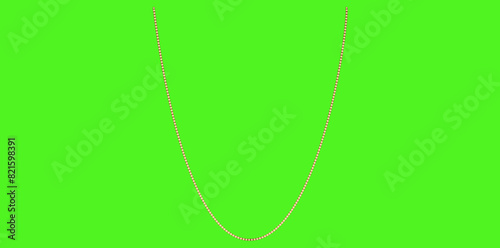 Drawing Style Of Stunning Gold Chain Isolated On Green Background, Gold Jewelry Vector Illustration.	