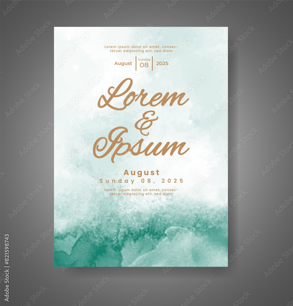 Wedding invitation with abstract watercolor background Wedding invitation with abstract watercolor background